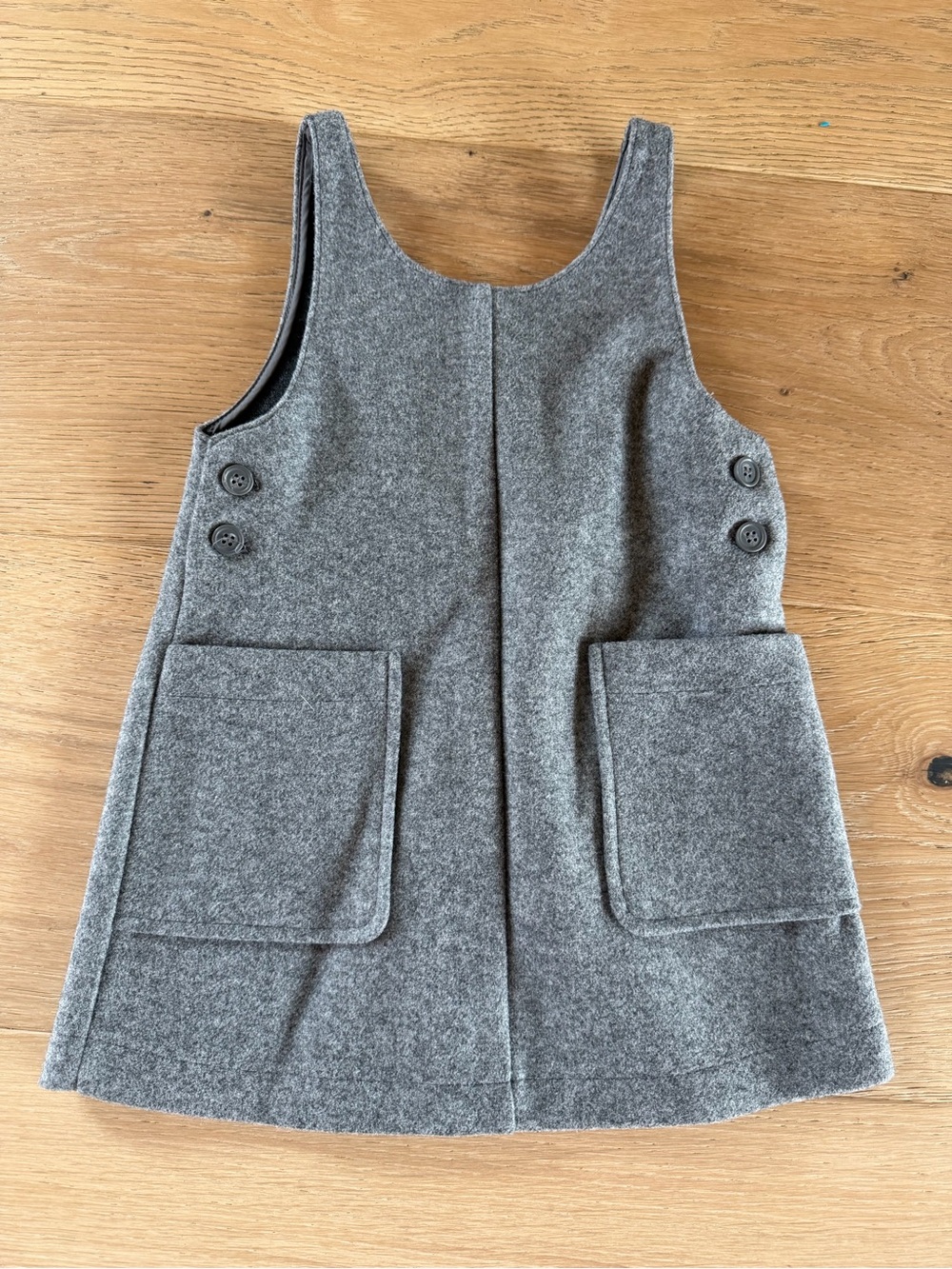 Zara Gray Wool-Blend Pinafore Dress